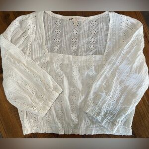 Jolt White Eyelet Women's Blouse